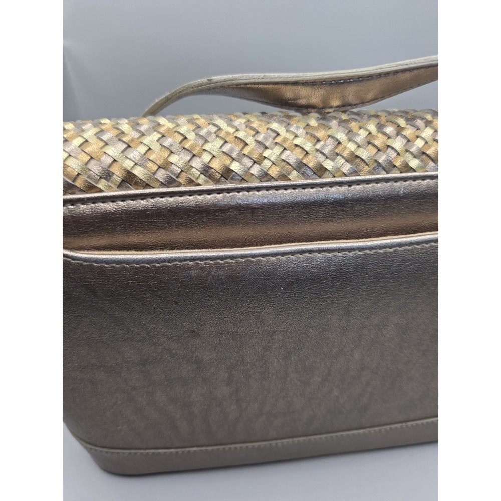 Vintage Gold Coast Collection Metallic Woven Crossbody Shoulder Bag Bronze - Picture 7 of 13